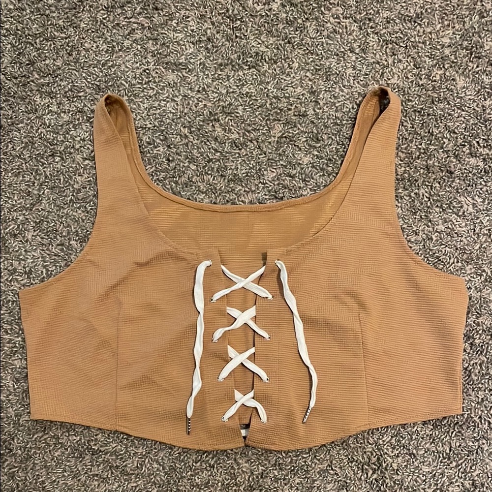 Lace-Up Crop Top